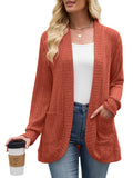 Chiclily Women's Fall Cardigan Lightweight Soft Knit Cardigan Long Sleeve Open Front Coat with Pockets