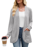 Chiclily Women's Fall Cardigan Lightweight Soft Knit Cardigan Long Sleeve Open Front Coat with Pockets