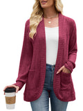 Chiclily Women's Fall Cardigan Lightweight Soft Knit Cardigan Long Sleeve Open Front Coat with Pockets