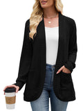 Chiclily Women's Fall Cardigan Lightweight Soft Knit Cardigan Long Sleeve Open Front Coat with Pockets