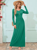 Chiclily Women's Long Sleeve Loose Plain Maxi Dresses Casual Long Dresses with Pockets