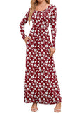 Chiclily Women's Long Sleeve Loose Plain Maxi Dresses Casual Long Dresses with Pockets