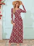 Chiclily Women's Long Sleeve Loose Plain Maxi Dresses Casual Long Dresses with Pockets