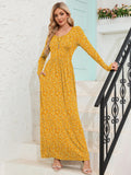 Chiclily Women's Long Sleeve Loose Plain Maxi Dresses Casual Long Dresses with Pockets