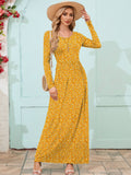 Chiclily Women's Long Sleeve Loose Plain Maxi Dresses Casual Long Dresses with Pockets