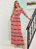 Chiclily Women's Long Sleeve Loose Plain Maxi Dresses Casual Long Dresses with Pockets