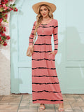 Chiclily Women's Long Sleeve Loose Plain Maxi Dresses Casual Long Dresses with Pockets