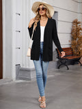 Chiclily Women's Open Front Cardigan Shirt Loose Thin Knit Long Sleeve Lightweight Coat for Fall with Pockets