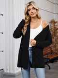 Chiclily Women's Open Front Cardigan Shirt Loose Thin Knit Long Sleeve Lightweight Coat for Fall with Pockets