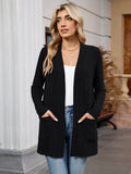 Chiclily Women's Open Front Cardigan Shirt Loose Thin Knit Long Sleeve Lightweight Coat for Fall with Pockets
