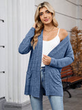 Chiclily Women's Open Front Cardigan Shirt Loose Thin Knit Long Sleeve Lightweight Coat for Fall with Pockets