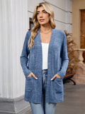 Chiclily Women's Open Front Cardigan Shirt Loose Thin Knit Long Sleeve Lightweight Coat for Fall with Pockets
