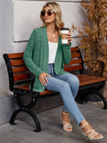 Chiclily Women's Open Front Cardigan Shirt Loose Thin Knit Long Sleeve Lightweight Coat for Fall with Pockets