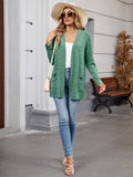 Chiclily Women's Open Front Cardigan Shirt Loose Thin Knit Long Sleeve Lightweight Coat for Fall with Pockets