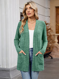 Chiclily Women's Open Front Cardigan Shirt Loose Thin Knit Long Sleeve Lightweight Coat for Fall with Pockets