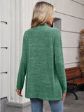 Chiclily Women's Open Front Cardigan Shirt Loose Thin Knit Long Sleeve Lightweight Coat for Fall with Pockets