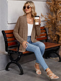 Chiclily Women's Open Front Cardigan Shirt Loose Thin Knit Long Sleeve Lightweight Coat for Fall with Pockets