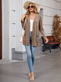 Chiclily Women's Open Front Cardigan Shirt Loose Thin Knit Long Sleeve Lightweight Coat for Fall with Pockets