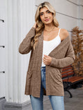 Chiclily Women's Open Front Cardigan Shirt Loose Thin Knit Long Sleeve Lightweight Coat for Fall with Pockets
