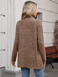 Chiclily Women's Open Front Cardigan Shirt Loose Thin Knit Long Sleeve Lightweight Coat for Fall with Pockets
