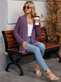 Chiclily Women's Open Front Cardigan Shirt Loose Thin Knit Long Sleeve Lightweight Coat for Fall with Pockets