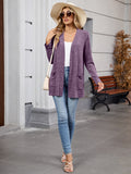 Chiclily Women's Open Front Cardigan Shirt Loose Thin Knit Long Sleeve Lightweight Coat for Fall with Pockets