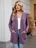 Chiclily Women's Open Front Cardigan Shirt Loose Thin Knit Long Sleeve Lightweight Coat for Fall with Pockets