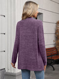 Chiclily Women's Open Front Cardigan Shirt Loose Thin Knit Long Sleeve Lightweight Coat for Fall with Pockets