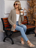 Chiclily Women's Open Front Cardigan Shirt Loose Thin Knit Long Sleeve Lightweight Coat for Fall with Pockets