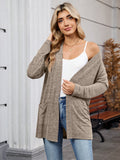 Chiclily Women's Open Front Cardigan Shirt Loose Thin Knit Long Sleeve Lightweight Coat for Fall with Pockets