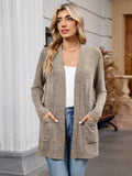 Chiclily Women's Open Front Cardigan Shirt Loose Thin Knit Long Sleeve Lightweight Coat for Fall with Pockets