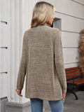 Chiclily Women's Open Front Cardigan Shirt Loose Thin Knit Long Sleeve Lightweight Coat for Fall with Pockets