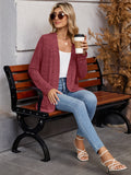 Chiclily Women's Open Front Cardigan Shirt Loose Thin Knit Long Sleeve Lightweight Coat for Fall with Pockets