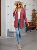 Chiclily Women's Open Front Cardigan Shirt Loose Thin Knit Long Sleeve Lightweight Coat for Fall with Pockets