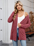 Chiclily Women's Open Front Cardigan Shirt Loose Thin Knit Long Sleeve Lightweight Coat for Fall with Pockets