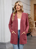 Chiclily Women's Open Front Cardigan Shirt Loose Thin Knit Long Sleeve Lightweight Coat for Fall with Pockets