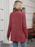 Chiclily Women's Open Front Cardigan Shirt Loose Thin Knit Long Sleeve Lightweight Coat for Fall with Pockets