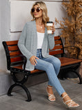 Chiclily Women's Open Front Cardigan Shirt Loose Thin Knit Long Sleeve Lightweight Coat for Fall with Pockets