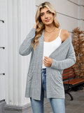 Chiclily Women's Open Front Cardigan Shirt Loose Thin Knit Long Sleeve Lightweight Coat for Fall with Pockets