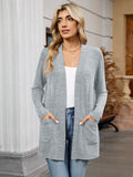 Chiclily Women's Open Front Cardigan Shirt Loose Thin Knit Long Sleeve Lightweight Coat for Fall with Pockets