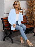 Chiclily Women's Open Front Cardigan Shirt Loose Thin Knit Long Sleeve Lightweight Coat for Fall with Pockets