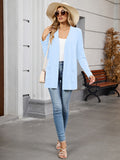 Chiclily Women's Open Front Cardigan Shirt Loose Thin Knit Long Sleeve Lightweight Coat for Fall with Pockets