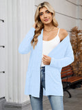 Chiclily Women's Open Front Cardigan Shirt Loose Thin Knit Long Sleeve Lightweight Coat for Fall with Pockets