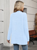 Chiclily Women's Open Front Cardigan Shirt Loose Thin Knit Long Sleeve Lightweight Coat for Fall with Pockets