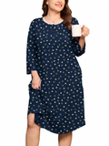 SHOWMALL Women's Plus Size Nightgowns Comfy 3/4 Sleeve Sleepwear Casual Loungewear with Pockets