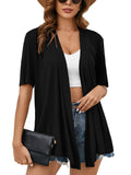 Chiclily Women's Fall Cardigan Lightweight Soft Knit Cardigan Long Sleeve Open Front Coat with Pockets