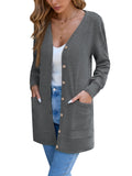 Chiclily Women's Fall Cardigan Lightweight Soft Knit Cardigan Long Sleeve Open Front Coat with Pockets