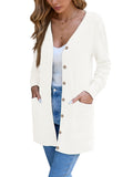 Chiclily Women's Fall Cardigan Lightweight Soft Knit Cardigan Long Sleeve Open Front Coat with Pockets