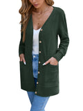 Chiclily Women's Fall Cardigan Lightweight Soft Knit Cardigan Long Sleeve Open Front Coat with Pockets