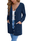 Chiclily Women's Fall Cardigan Lightweight Soft Knit Cardigan Long Sleeve Open Front Coat with Pockets